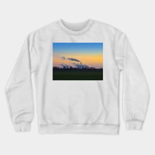 Drax power station at dusk Crewneck Sweatshirt